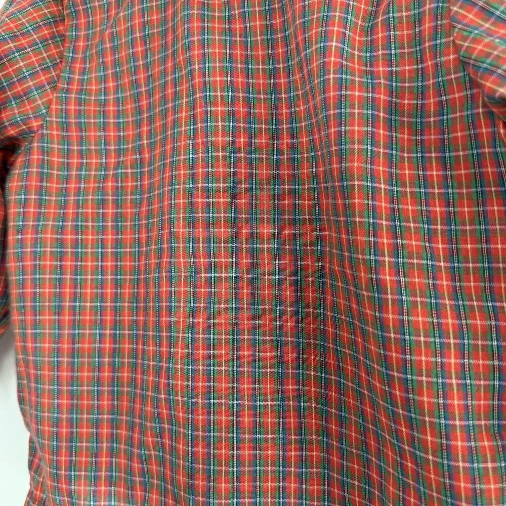 Carter's Vintage Blouse Festive Christmas Red Plaid Lace Peter Pan Collar Sz 18m